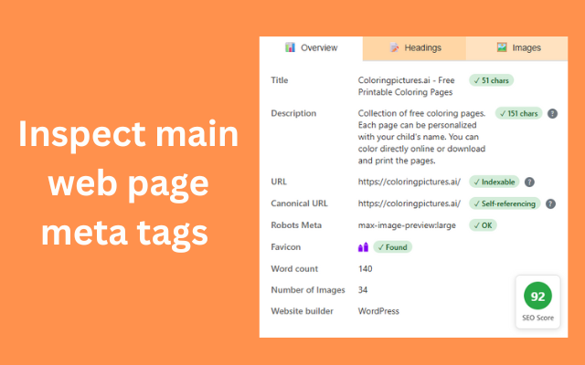 SEO Meta Inspector Interface